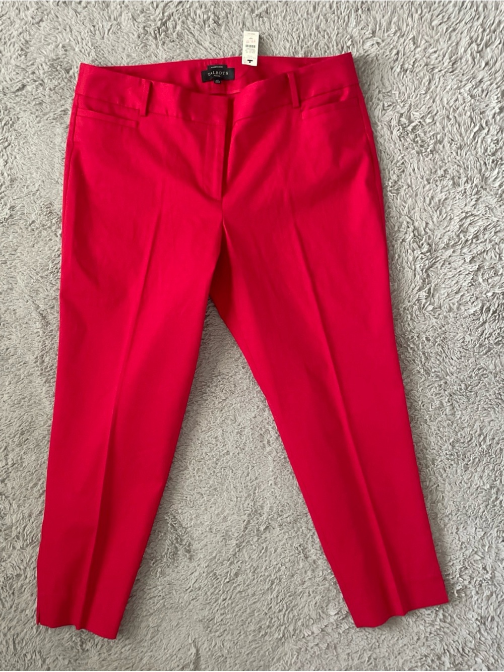 NWT Talbots Hampshire Ankle Pants 16P Petite Red Stretch Career Office $99 MSRP